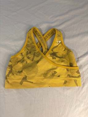 Yellow Gymshark sports bra